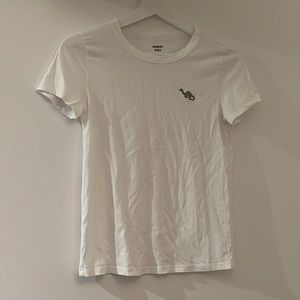 Aritzia Sunday Best white tshirt with dinosaur embroider
